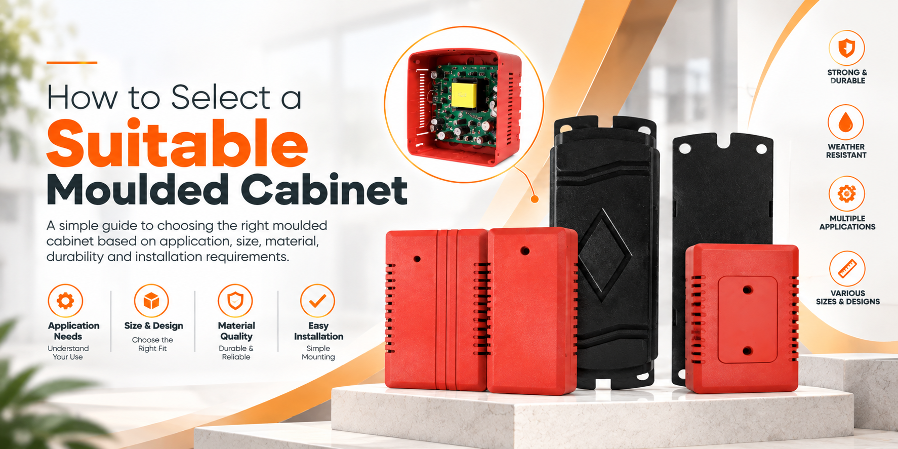 Moulded charger adapter cabinet